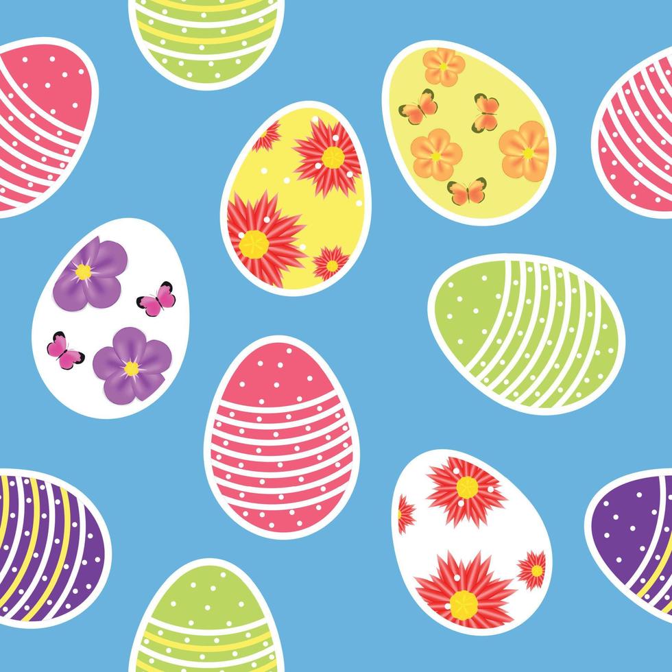 Vector illustration seamless pattern background with  easter eggs