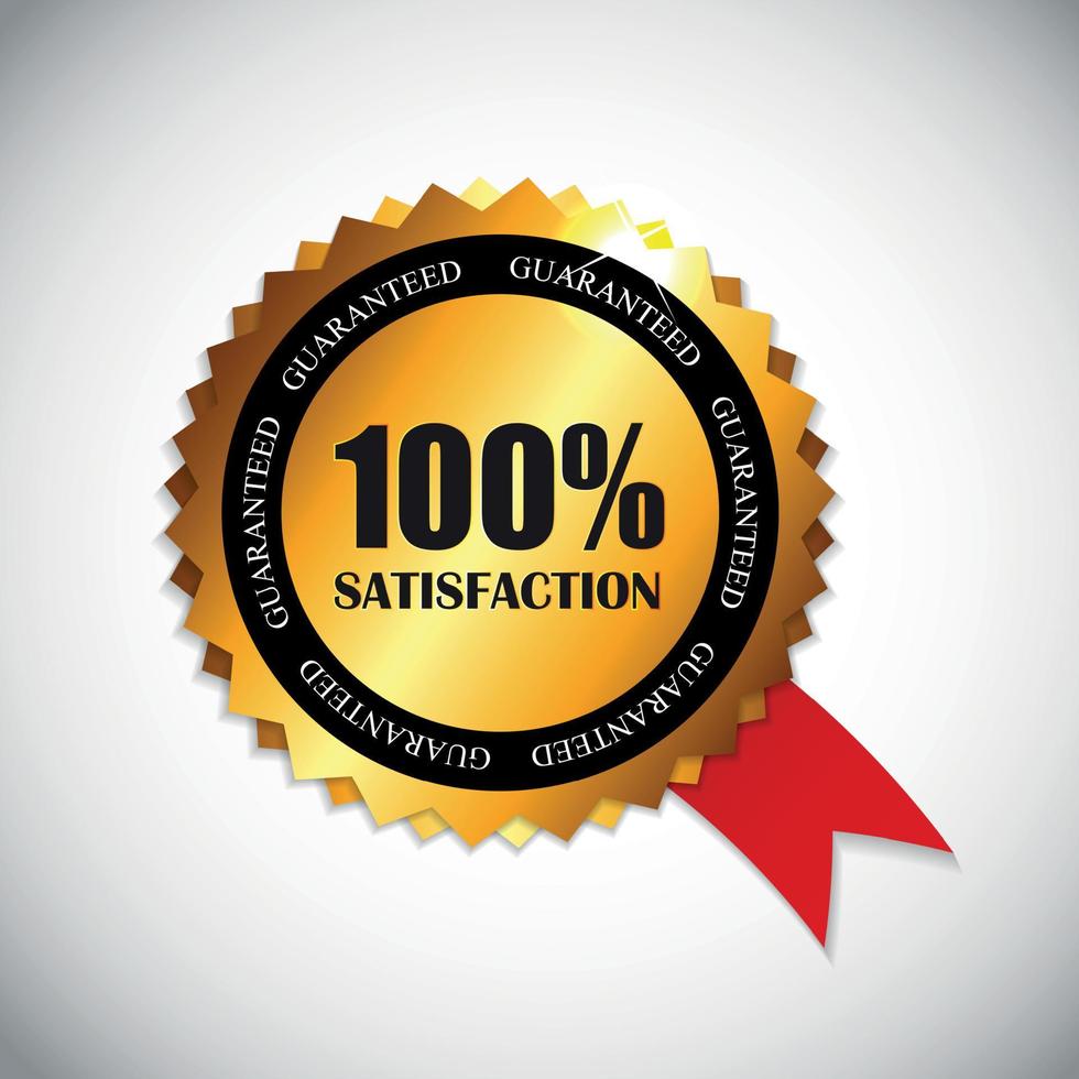 100 Satisfaction Golden Label Vector Illustration