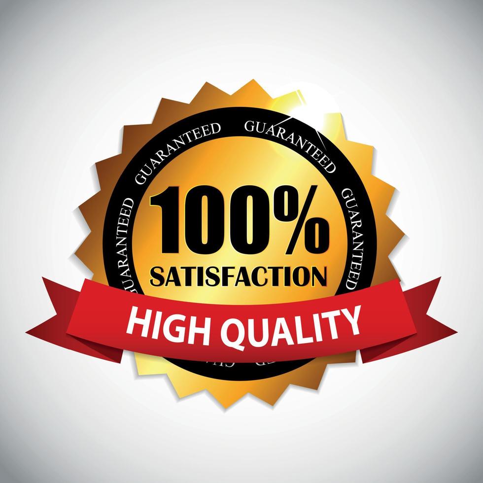 100 Satisfaction Golden Label Vector Illustration