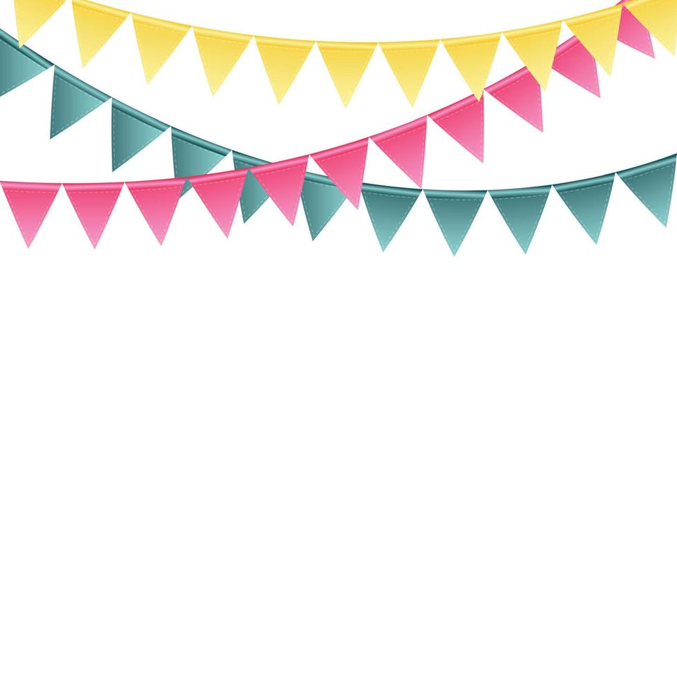 Party Background with Flags Vector Illustration. EPS 10