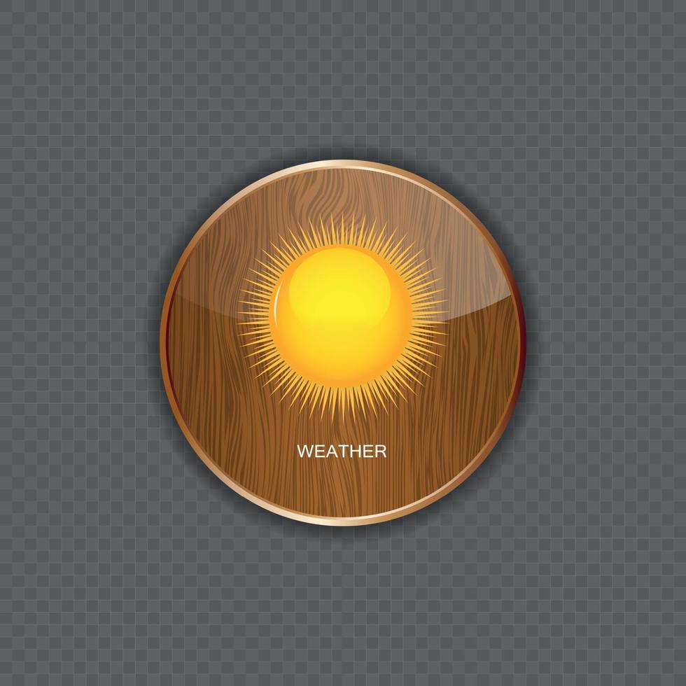 Weather wood application icons vector