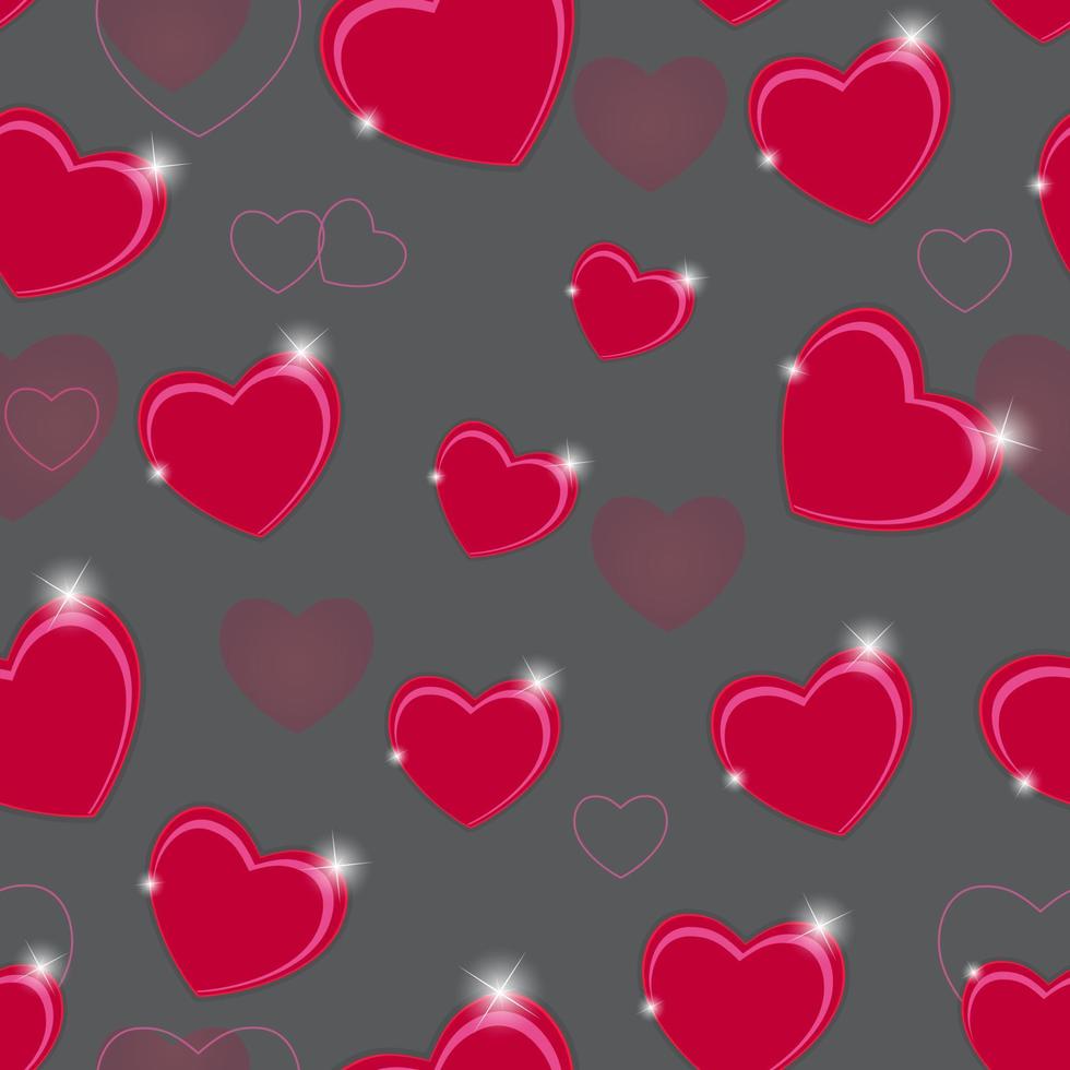 Happy Valentines Day seamless pattern background with heart. Vector illustration