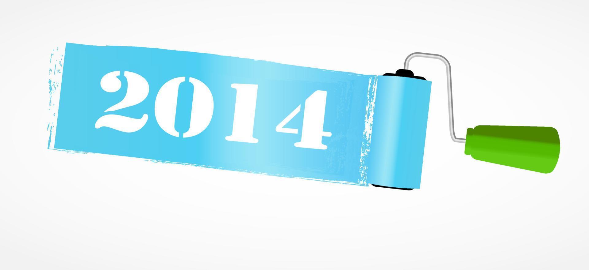 Paint roll 2014 new year background vector illustration