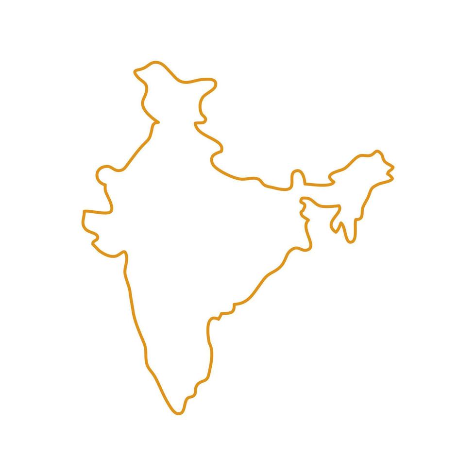 mapa de india ilustrado sobre fondo blanco vector