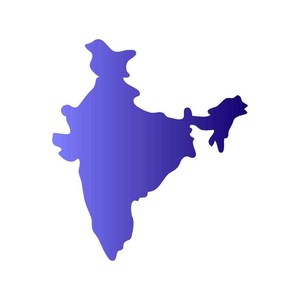 mapa de india ilustrado sobre fondo blanco vector