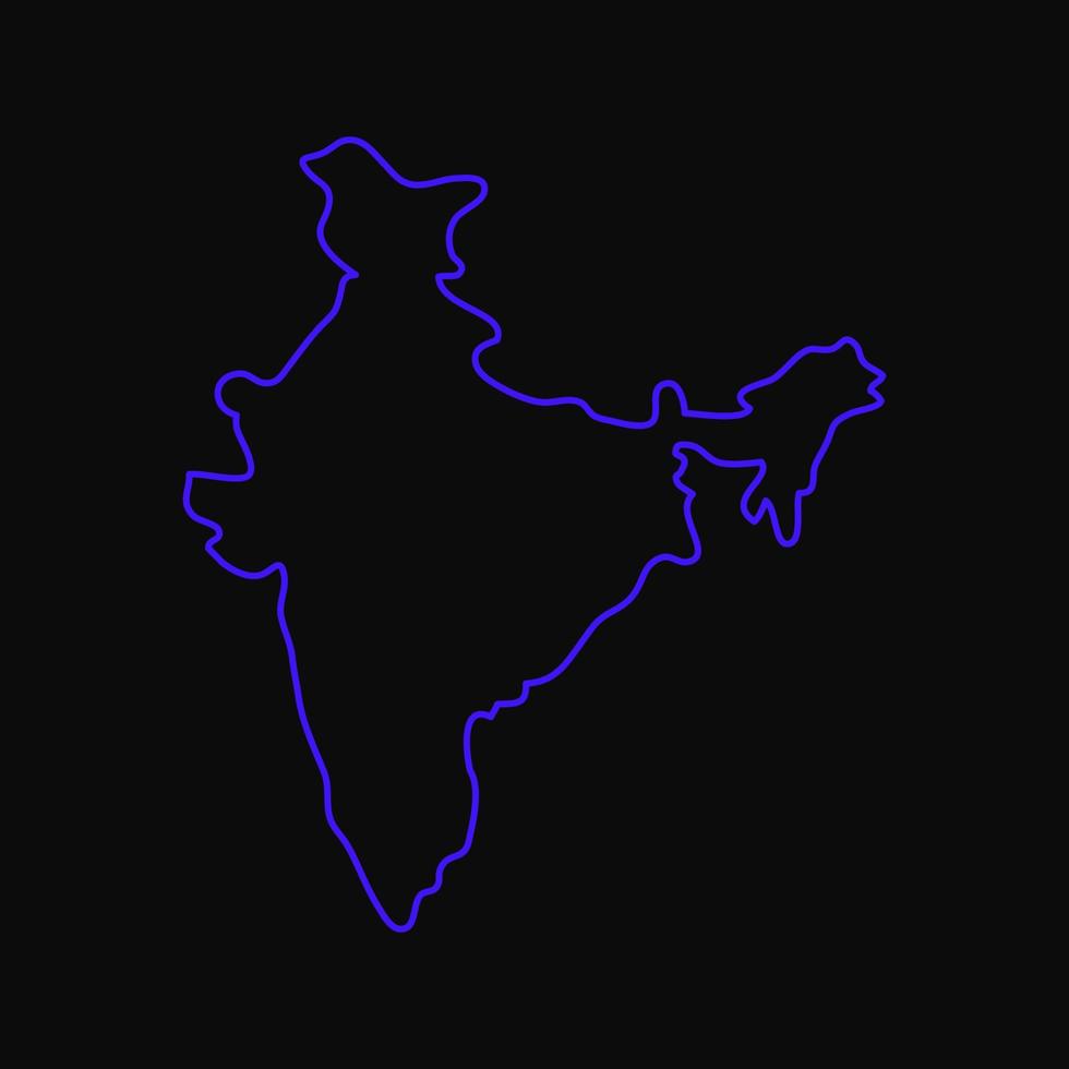 mapa de india ilustrado sobre fondo blanco vector