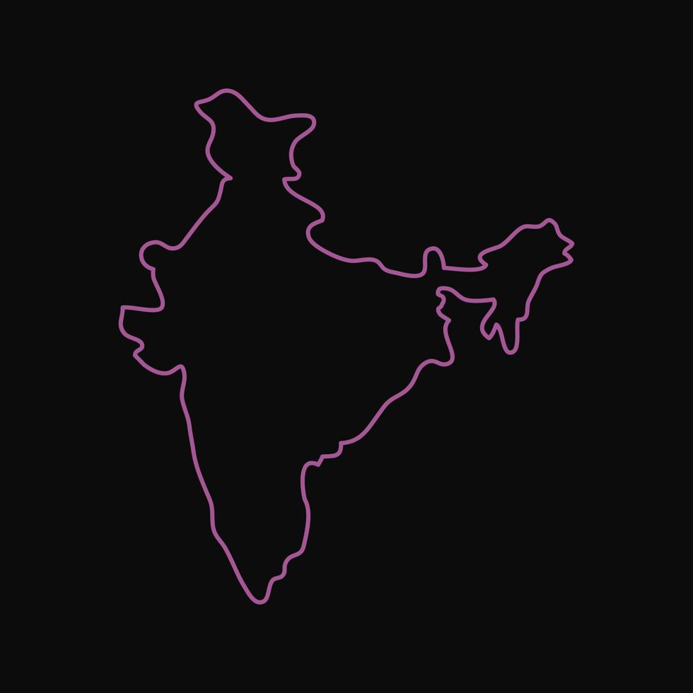 mapa de india ilustrado sobre fondo blanco vector