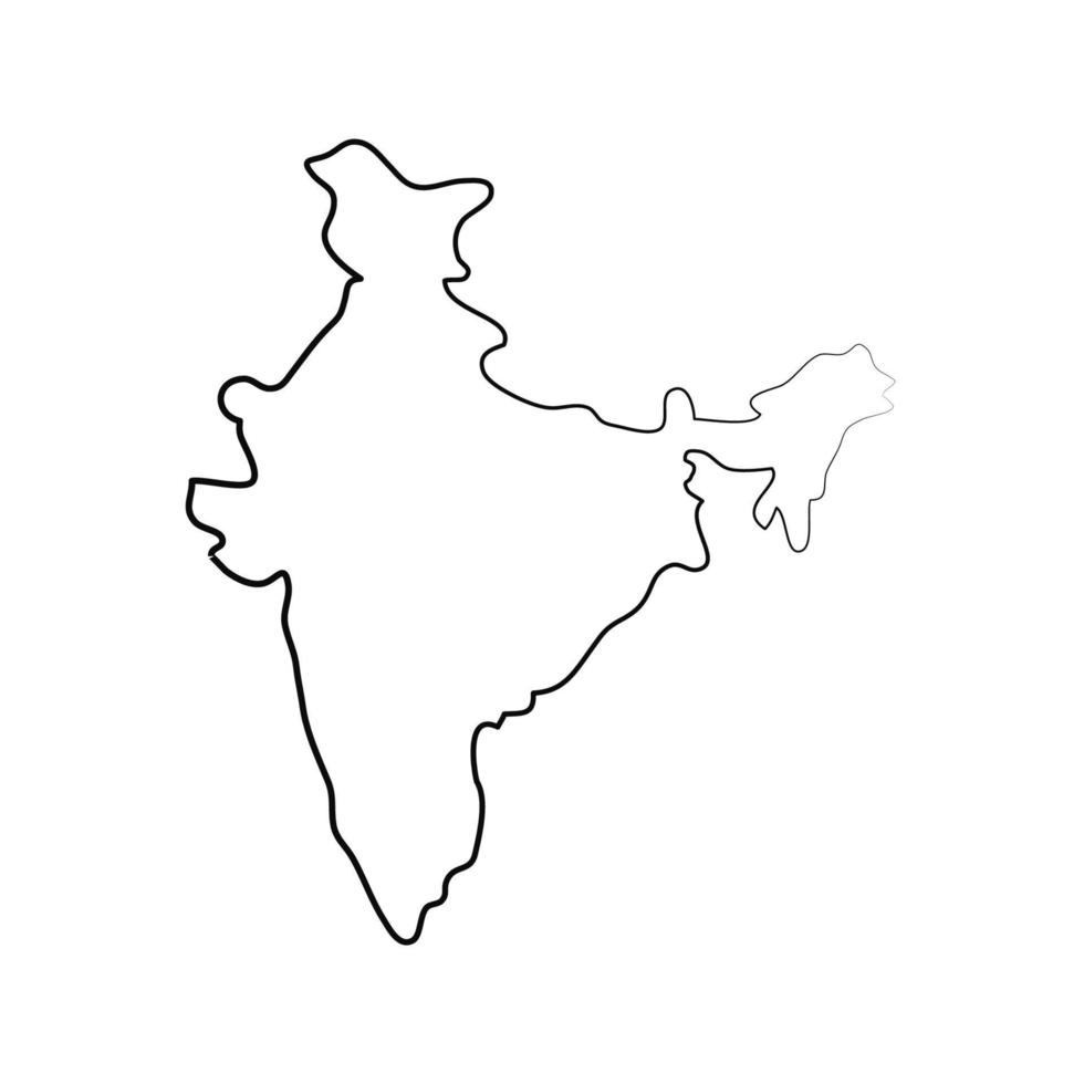 mapa de india ilustrado sobre fondo blanco vector