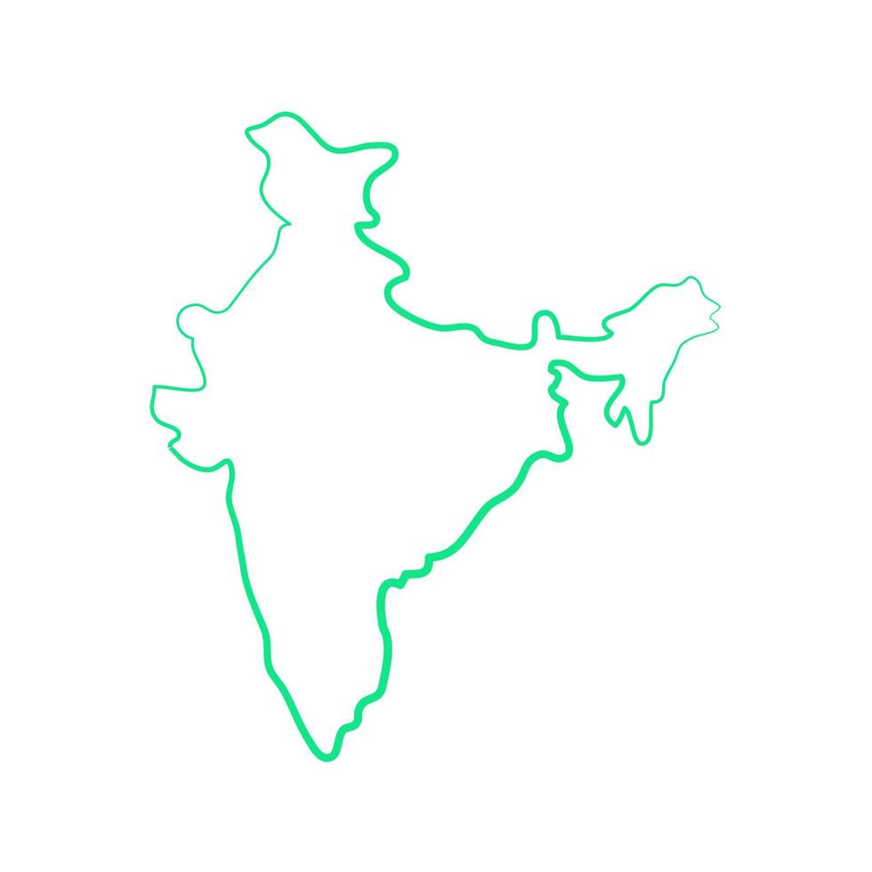 mapa de india ilustrado sobre fondo blanco vector