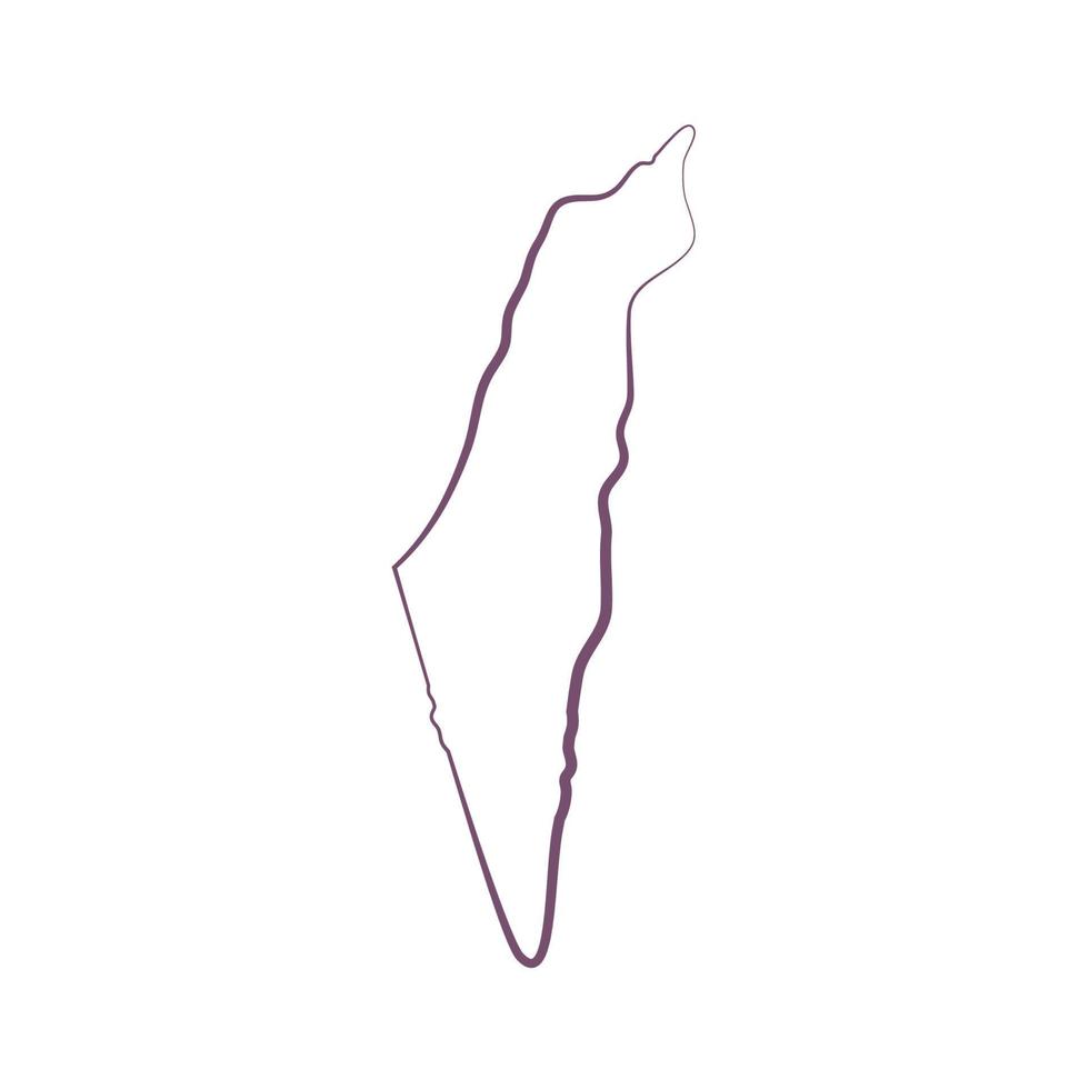 Israel mapa ilustrado sobre fondo blanco. vector