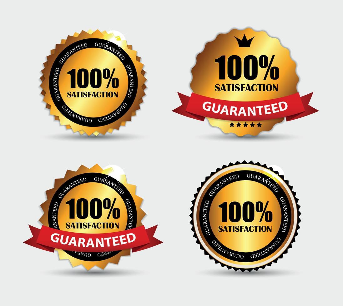 100 Satisfaction Label Set Vector Illustration 8342936 Vector Art at ...