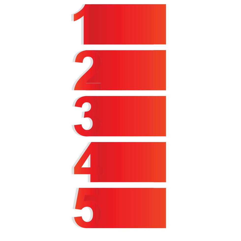 One two three four five - vector progress icons for five steps