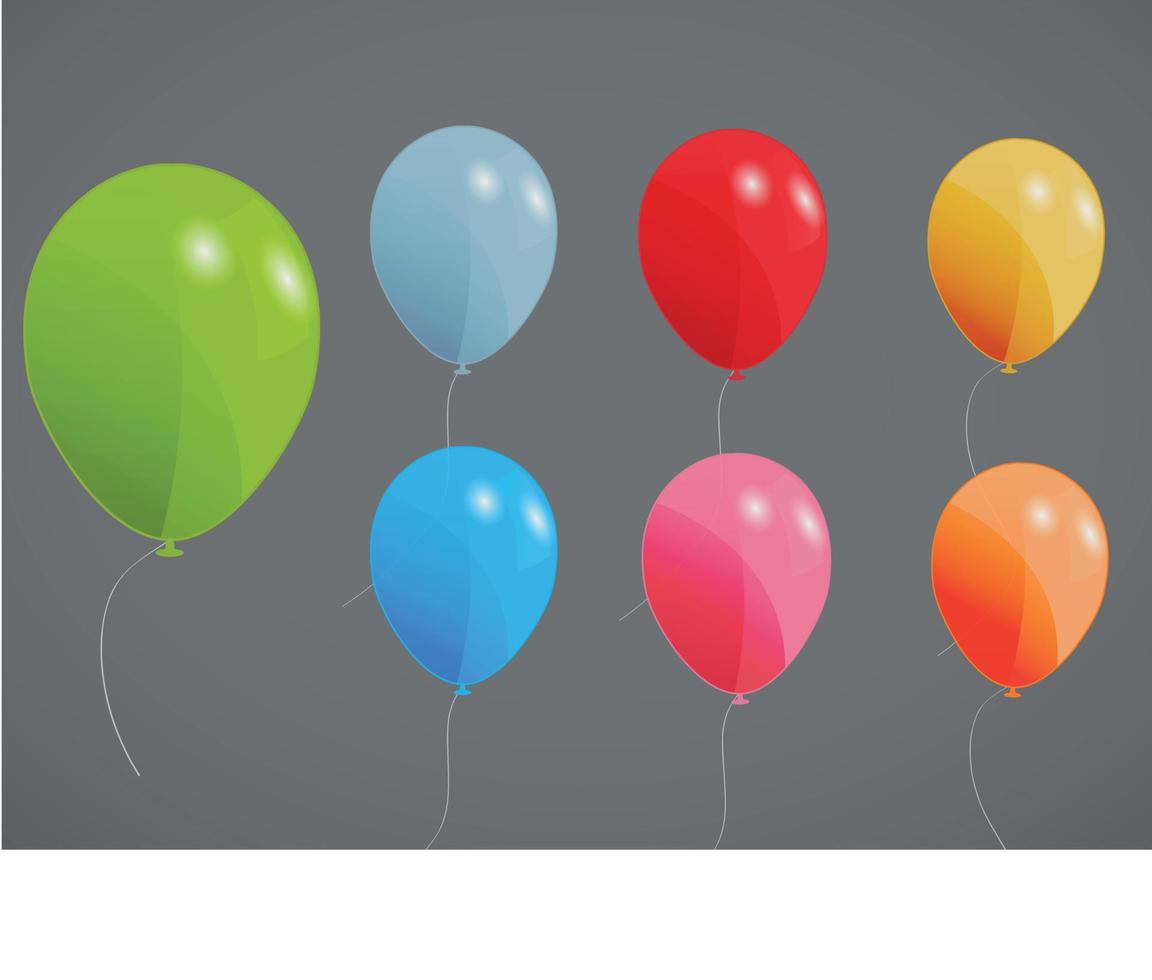 colored balloons, vector illustration