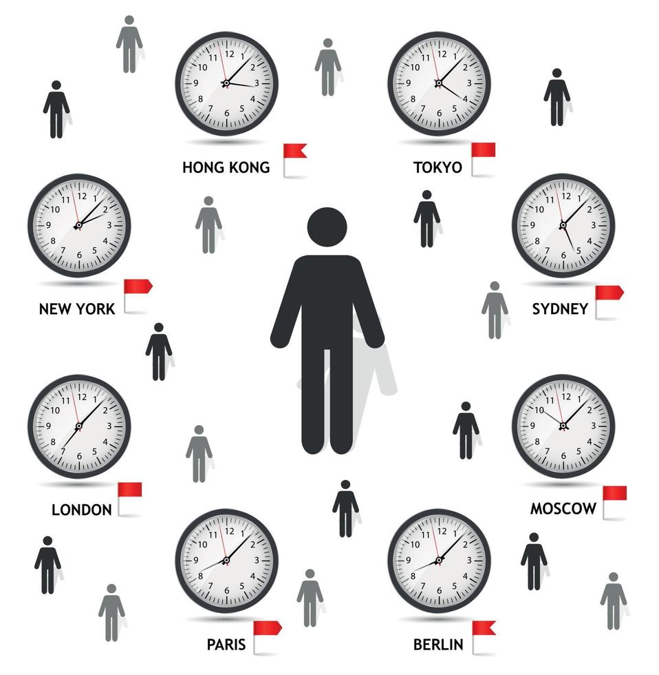 Time Zone World vector illustration