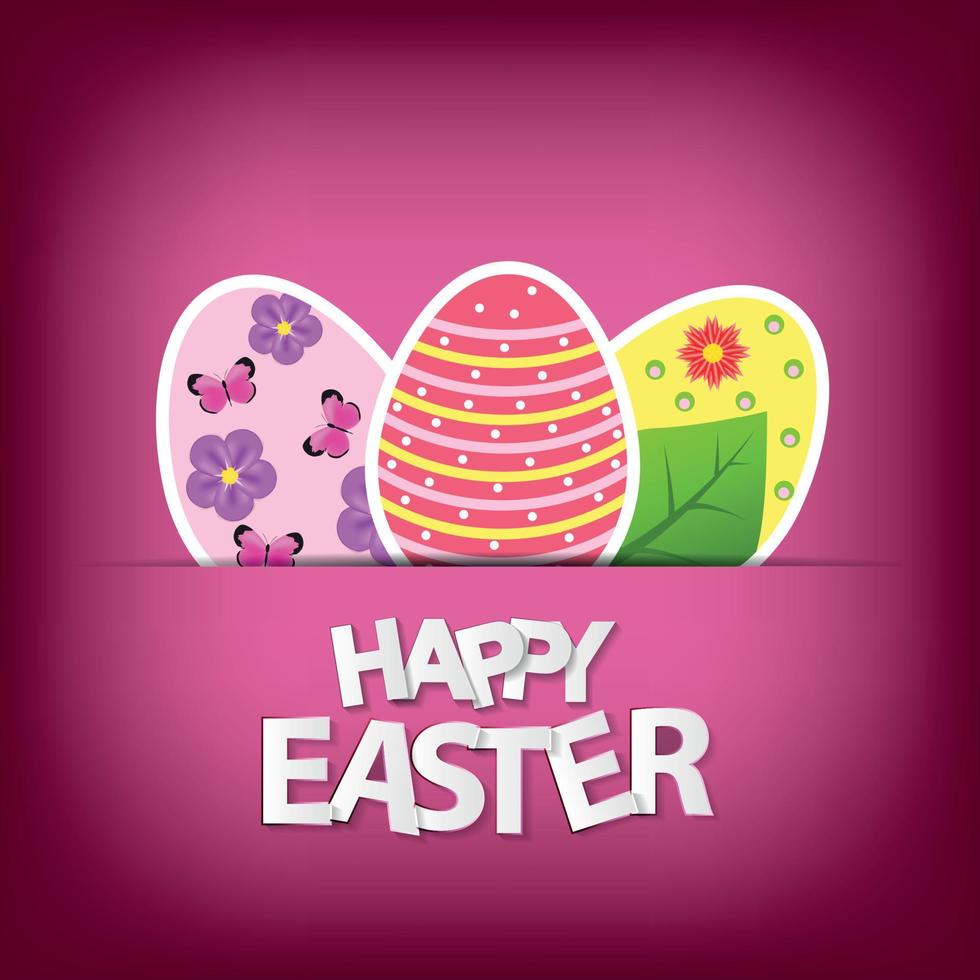 Happy Easter Spring Background Vector Illustration
