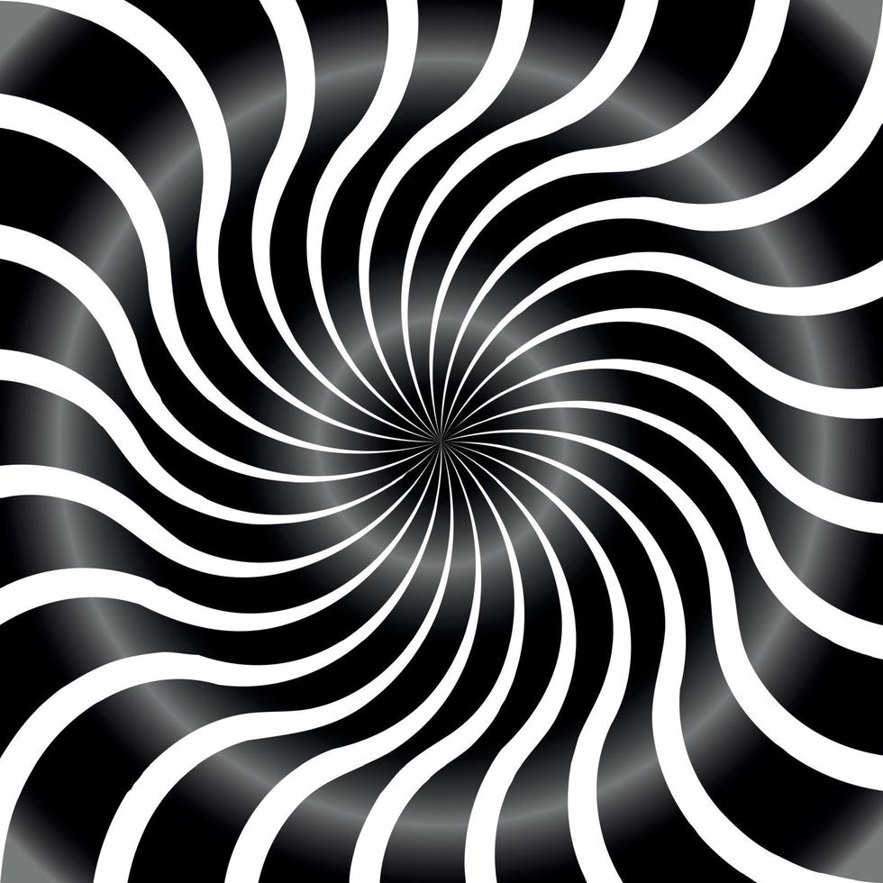 Black and White Abstract Psychedelic Art Background. Vector Illustration.