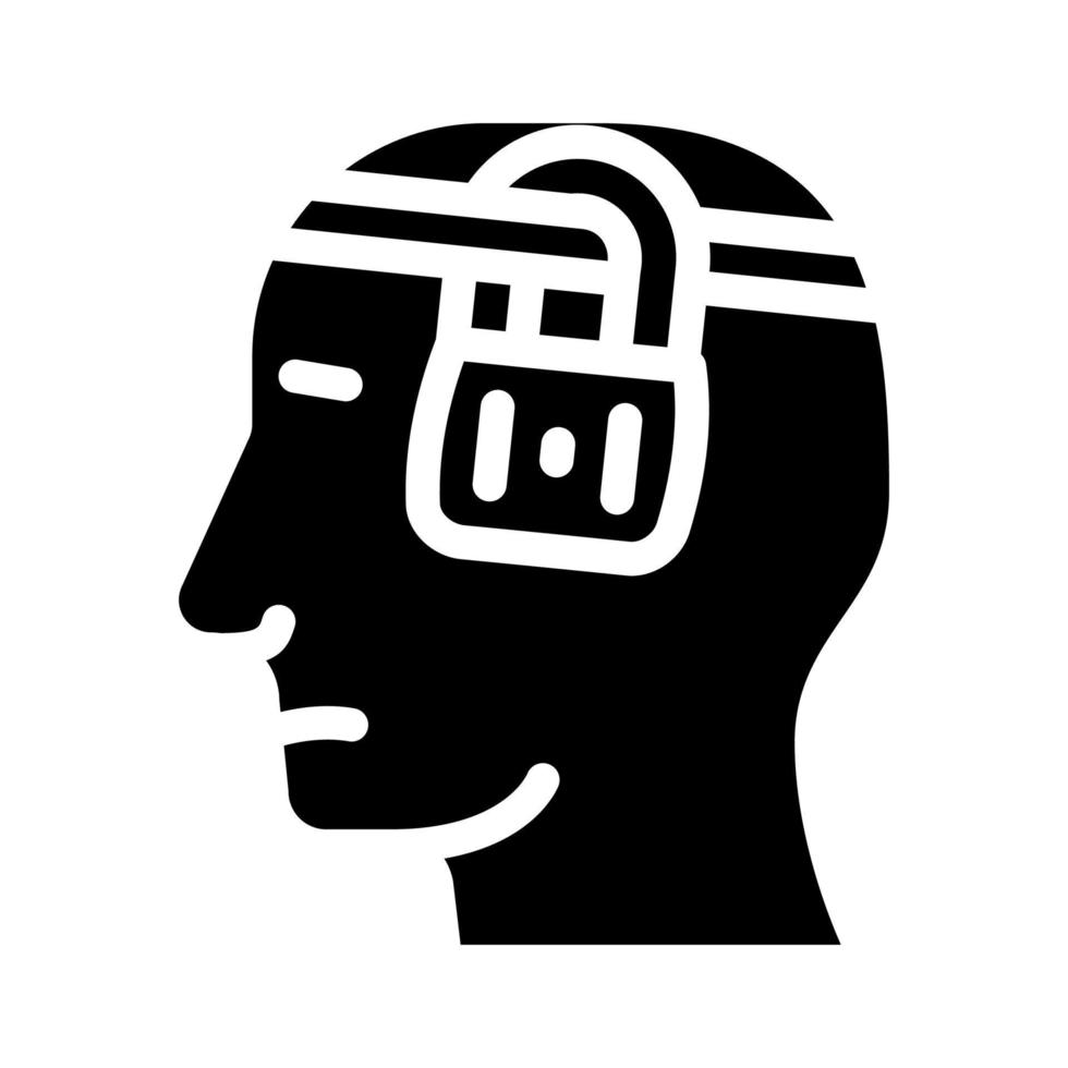 buried thoughts neurosis glyph icon vector illustration