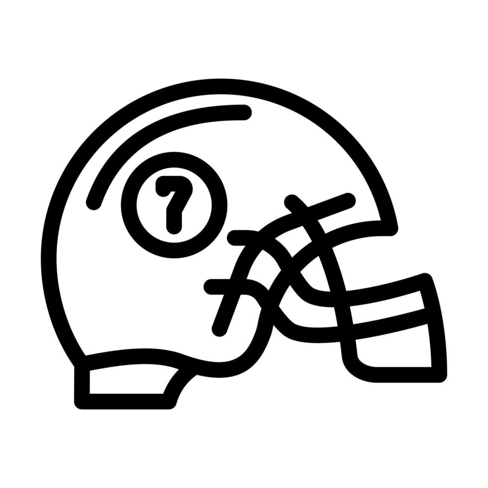 casco jugador de fútbol americano línea icono vector ilustración