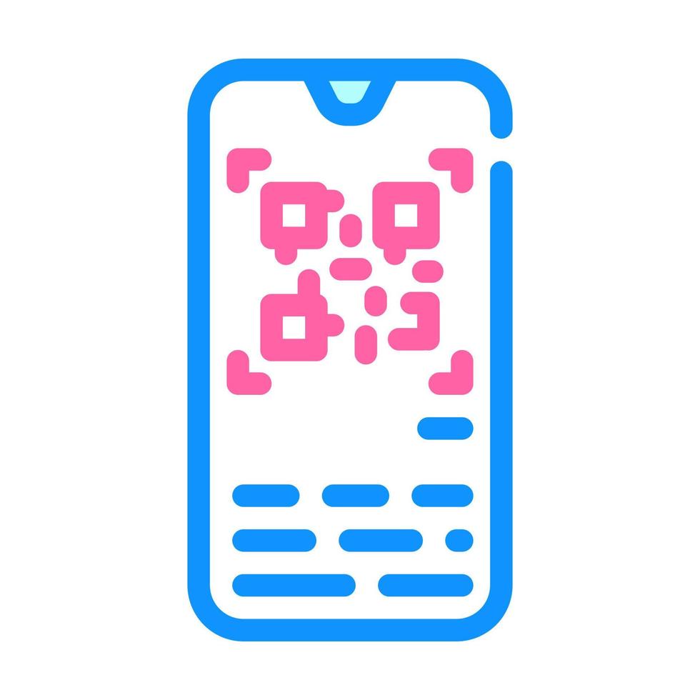 qr scanner color icon vector illustration line