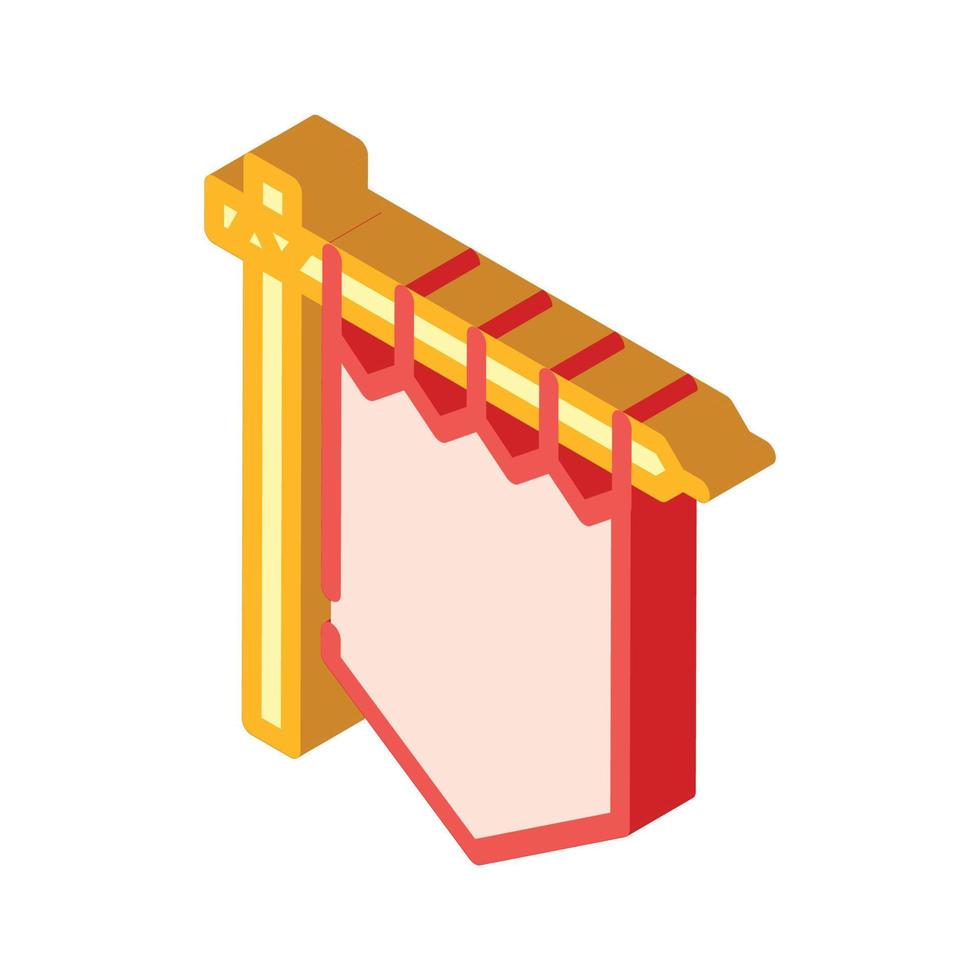 medieval flag isometric icon vector sign illustration