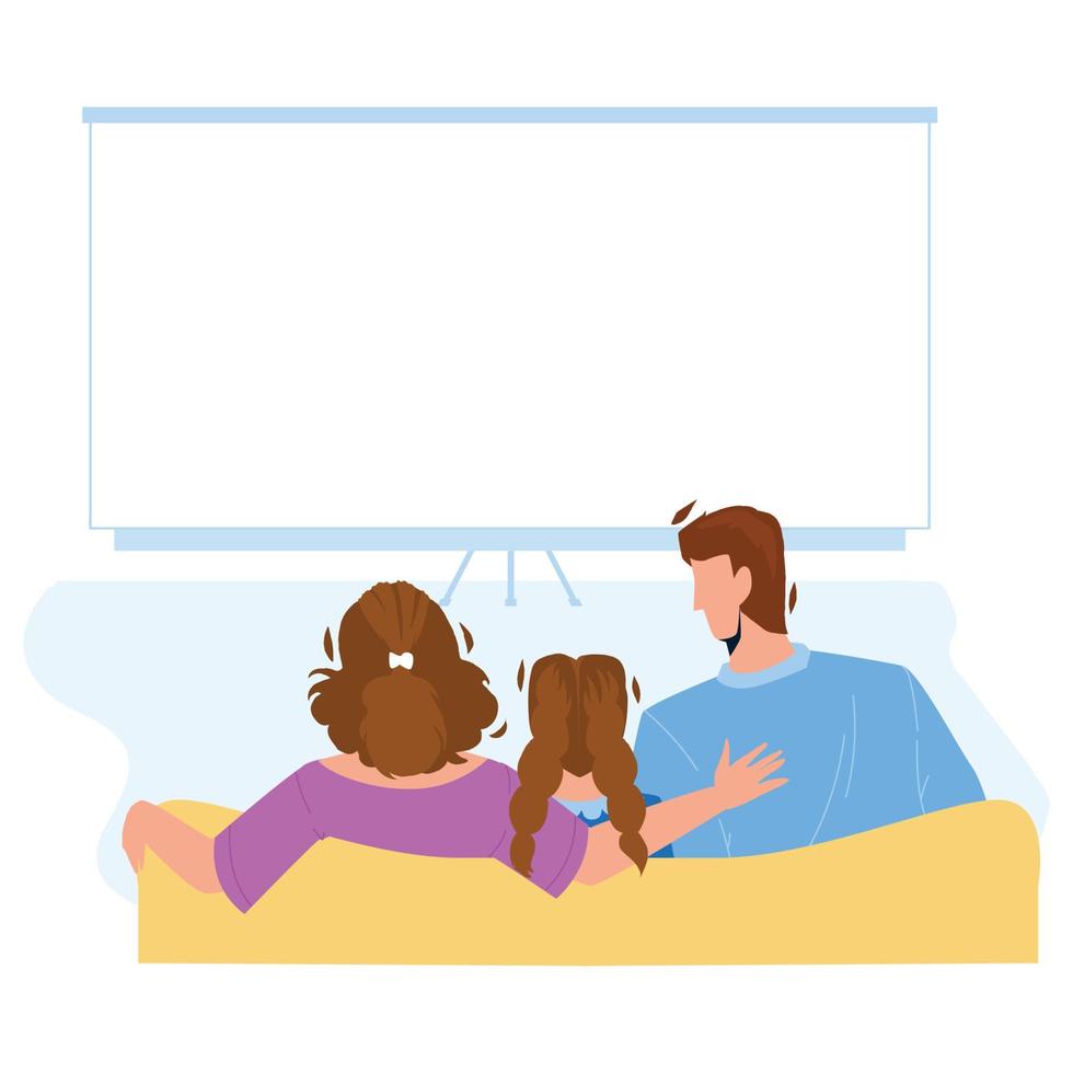 Home Theatre Watching Family Togetherness Vector