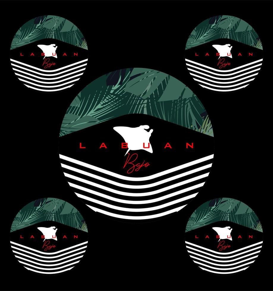 Labuan Bajo Islands design on... vector