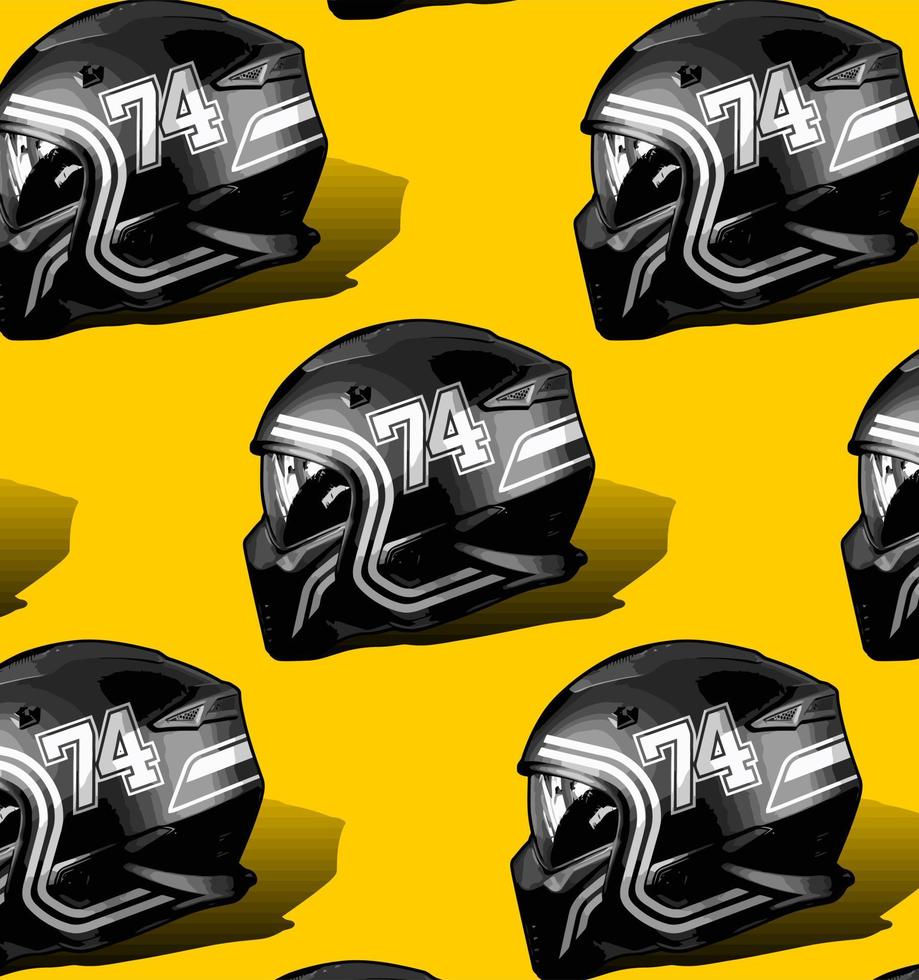 cool helmet pattern side view... vector