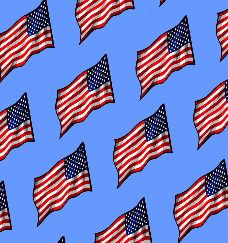 american flag pattern on blue... vector