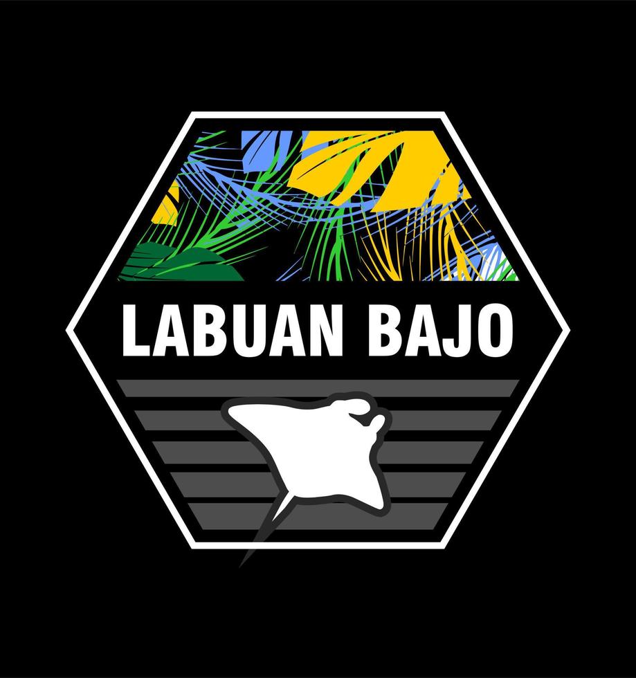 stingray and leavs in labuan ... vector