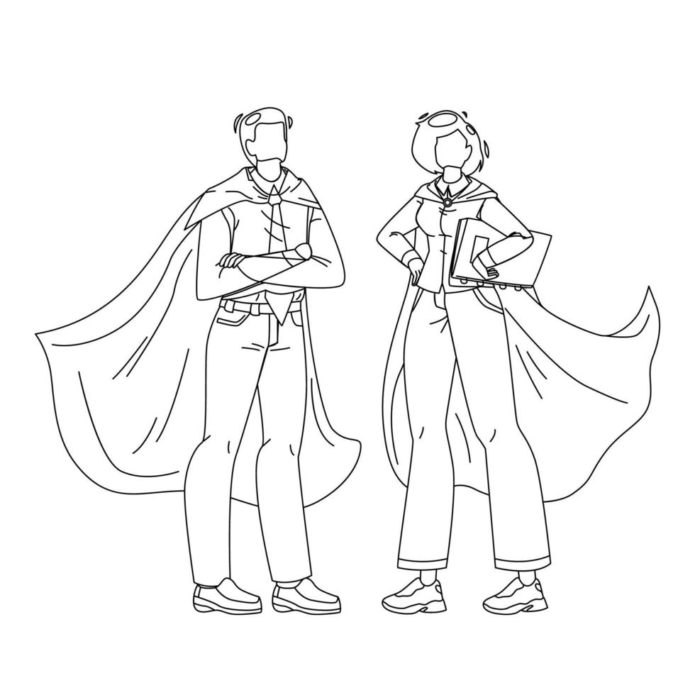 Bravery Superheroes Courage Man And Woman Vector