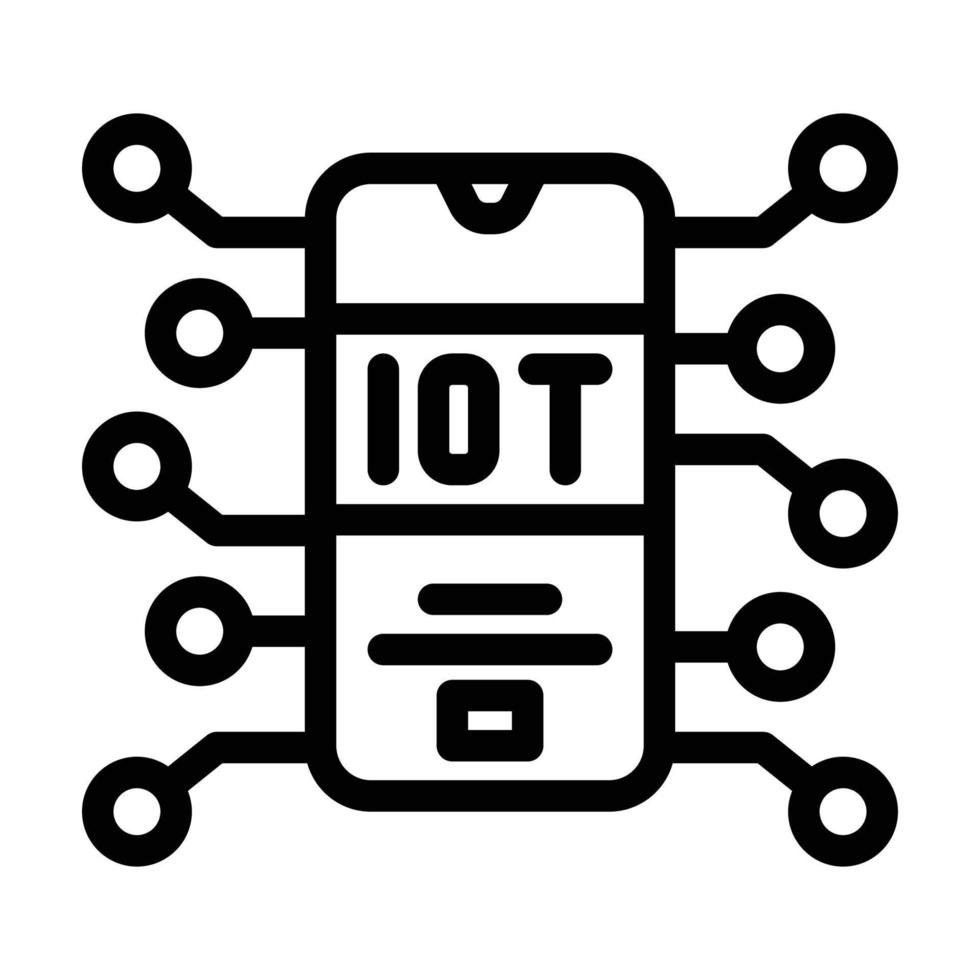 iot tecnología financiera línea icono vector ilustración