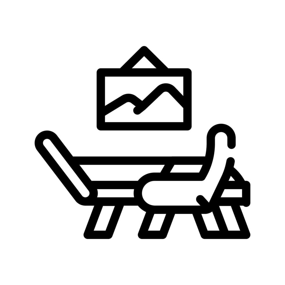 atributes cabinet of psychologist line icon vector illustration