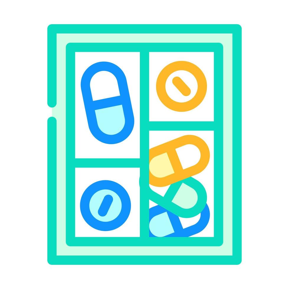 pillbox container color icon vector illustration color