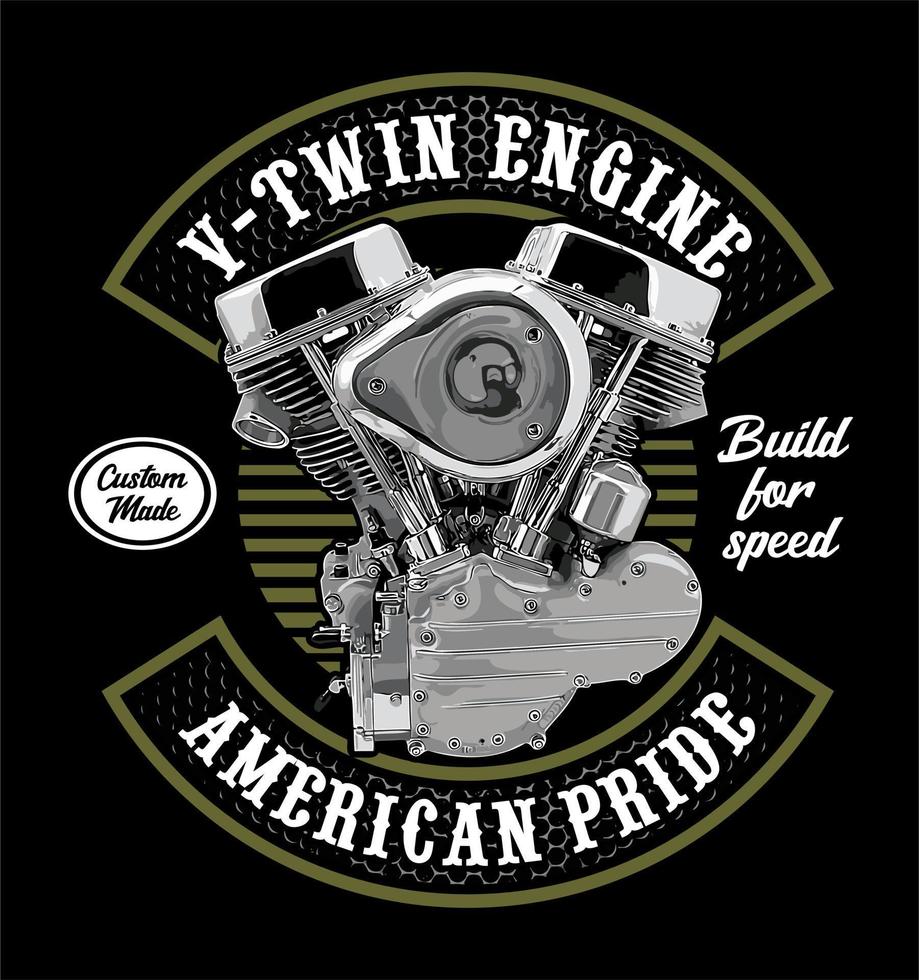 v-twin engine american legend... vector