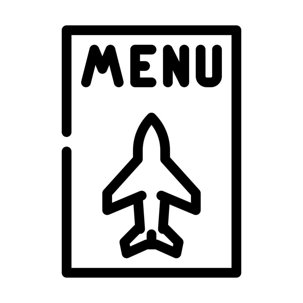 menú línea aérea comida línea icono vector ilustración