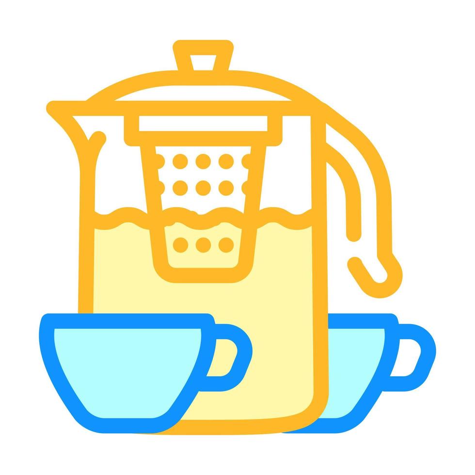 bebida de té para relajarse icono de color ilustración vectorial vector