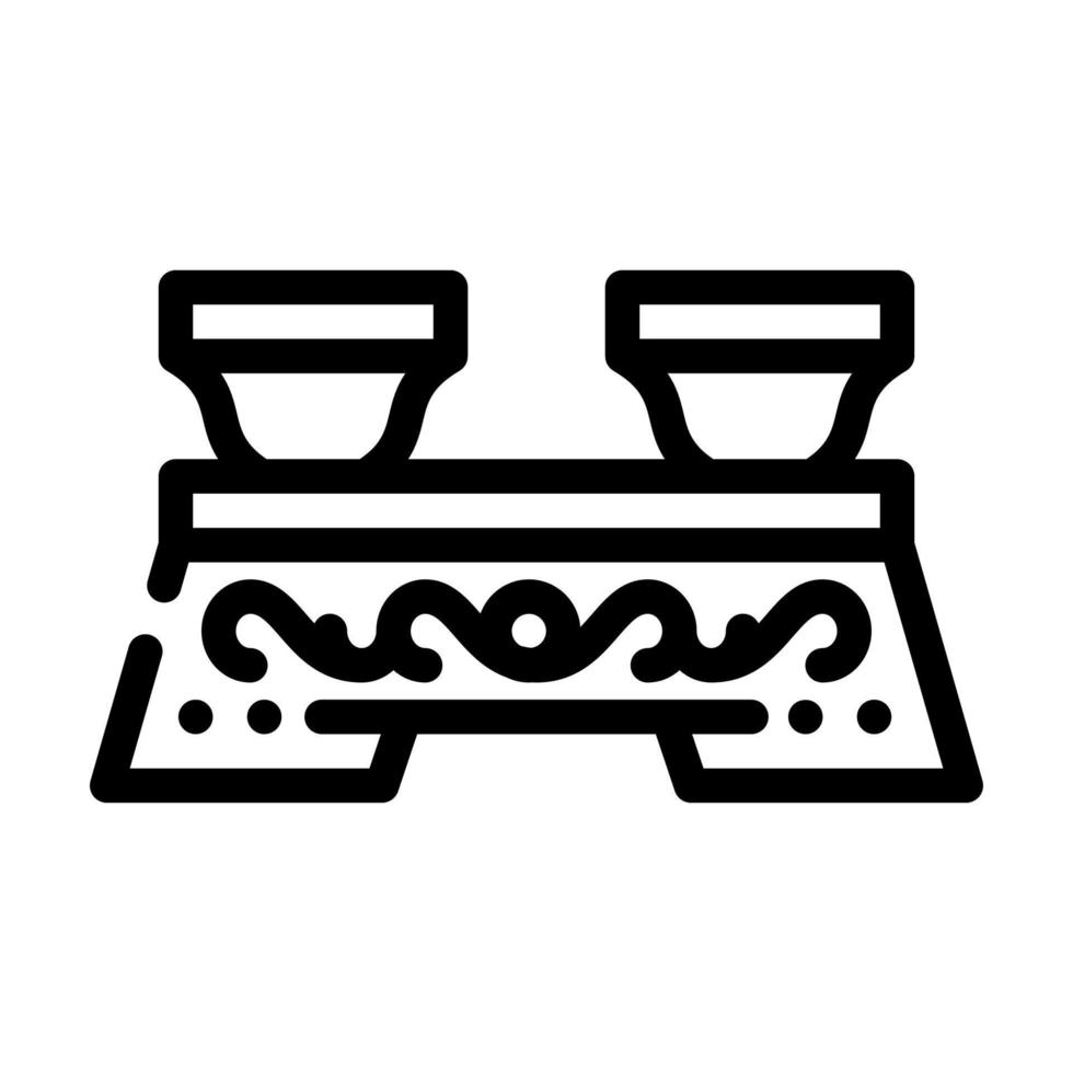 ceremony tea drink table line icon vector illustration