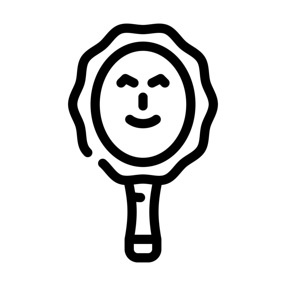 magic mirror fairy tale line icon vector illustration