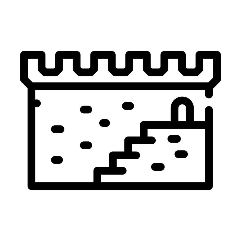 stairs of ancient castle line icon vector illustration