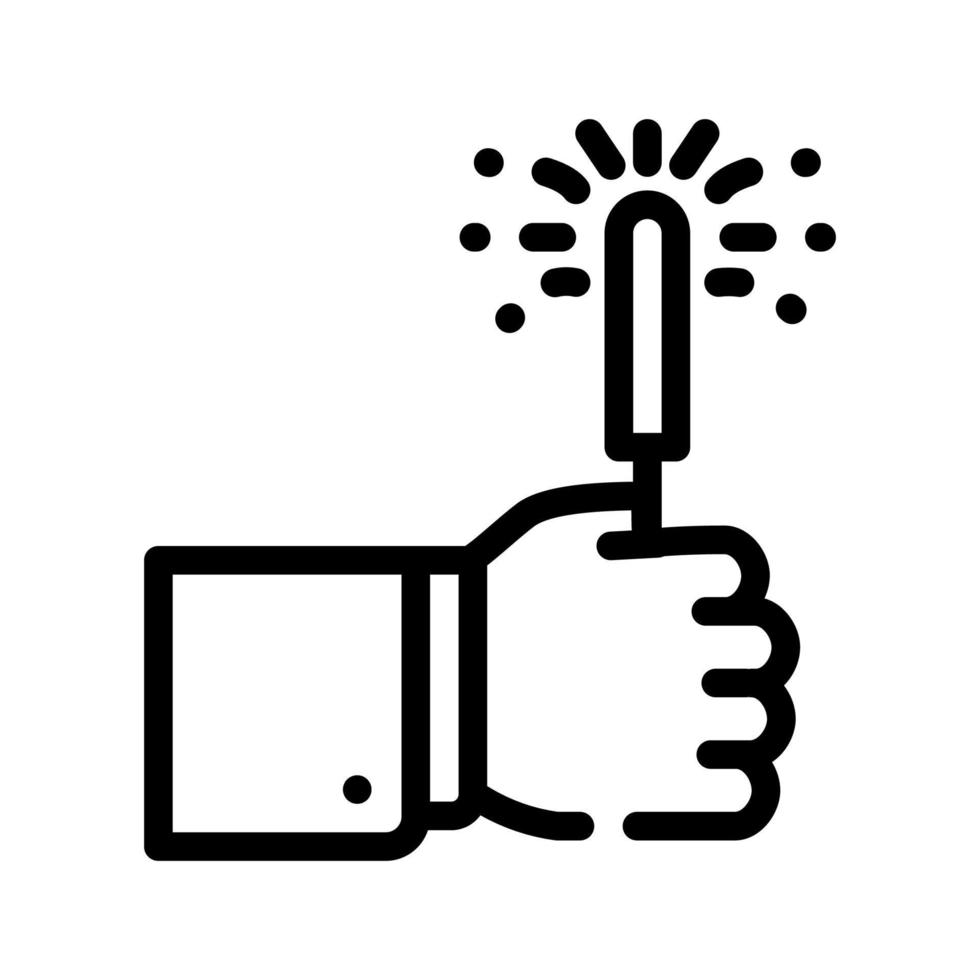 burning sparklers line icon vector illustration flat