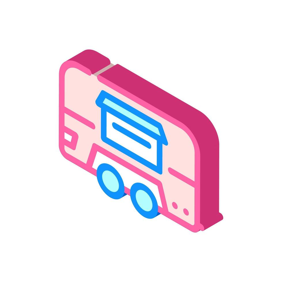 food truck isometric icon vector illustration color