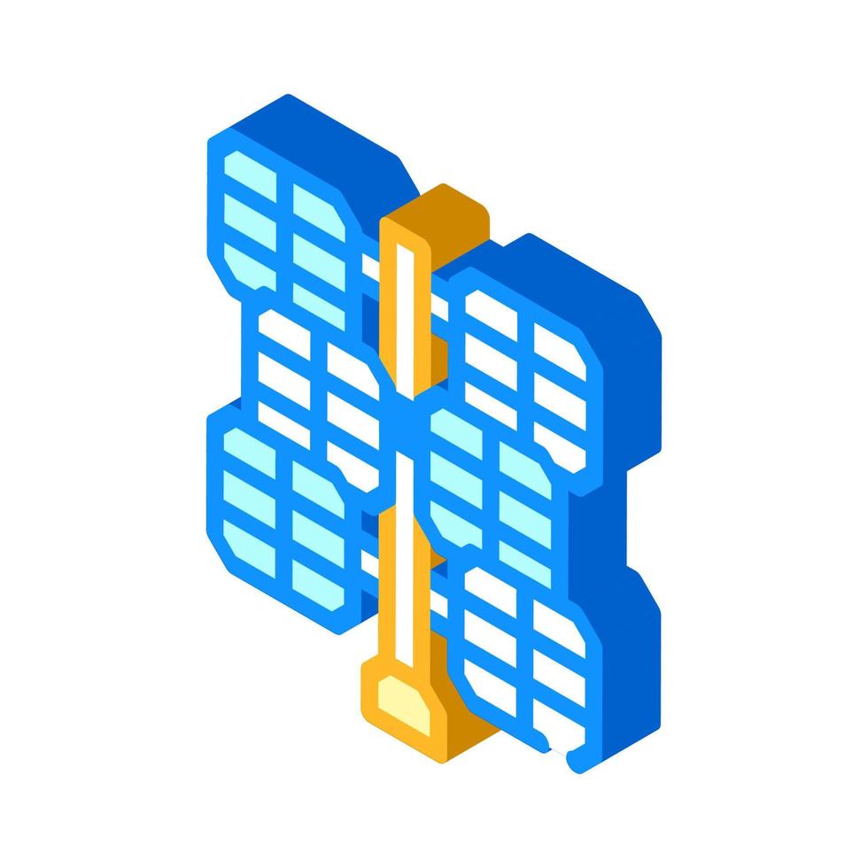 Ilustración de vector de icono isométrico del sistema de energía del panel solar