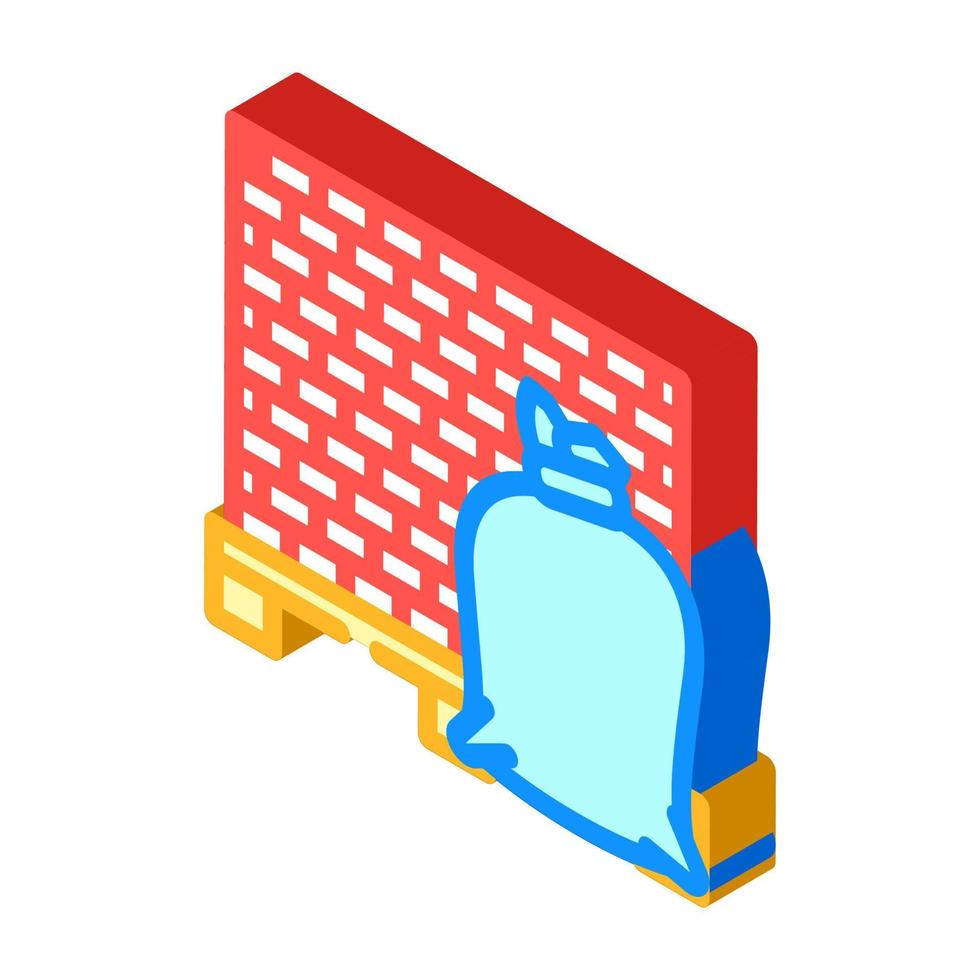 building materials wholesale isometric icon vector illustration