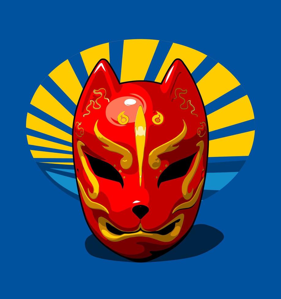 red traditional japanese mask... vector