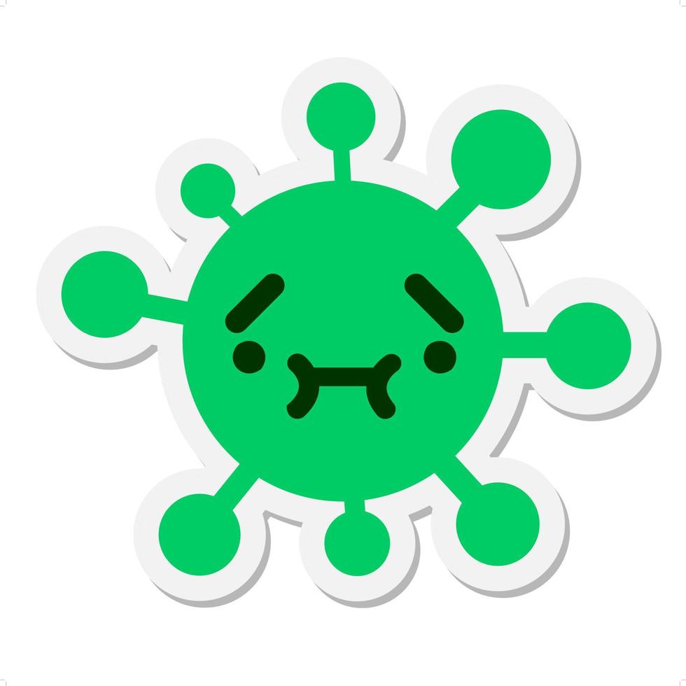 shy nervous virus sticker vector