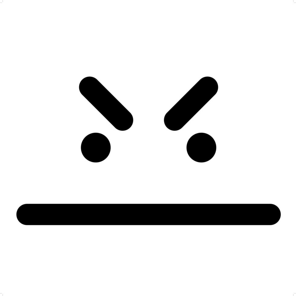 simple annoyed face icon vector