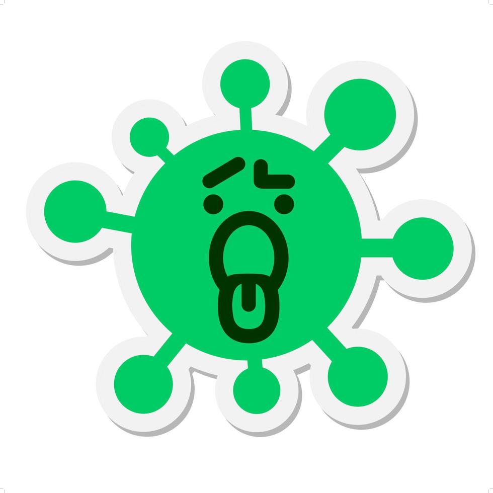 tired confused virus sticker vector