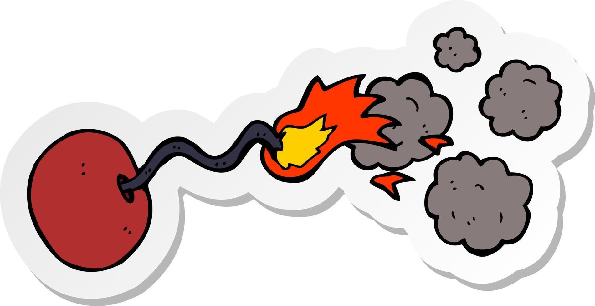 sticker of a cartoon round bomb vector