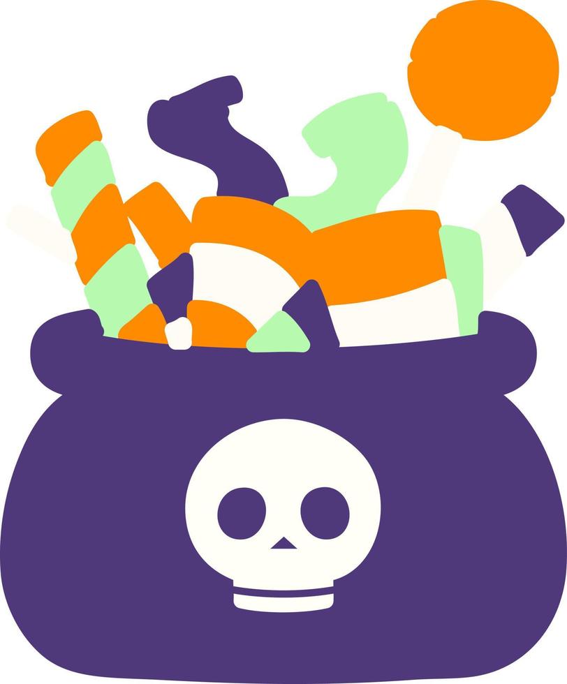 bag of halloween candy vector