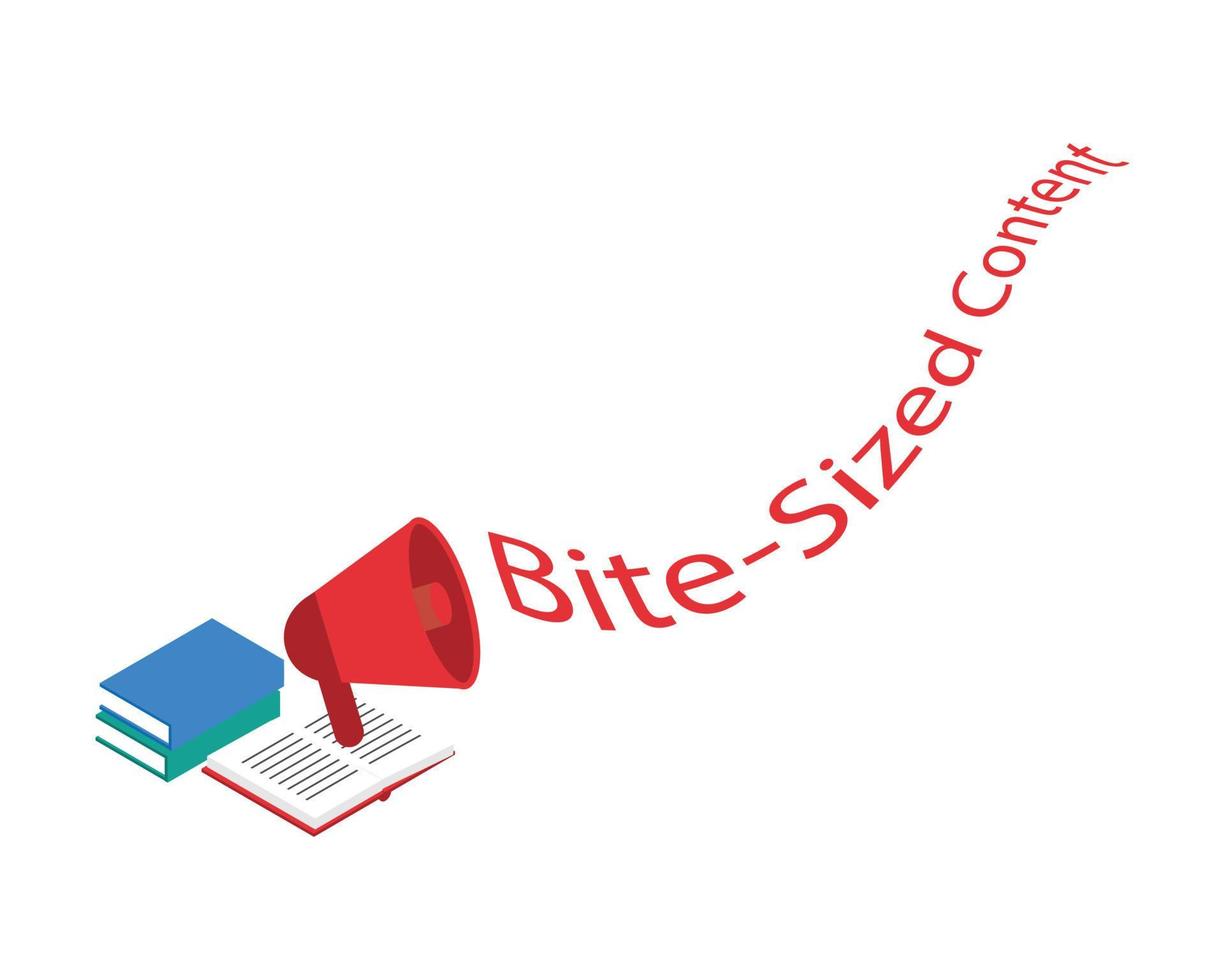 snackable content or bite sized content to simplify the information to make it easy to read vector